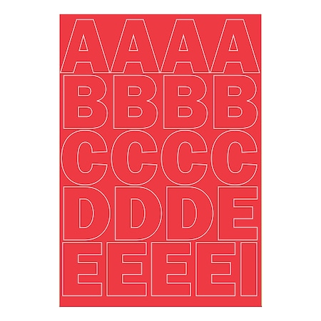 Hy-Ko 2In Vinyl Red Numbers & Letters, 10PK A30004